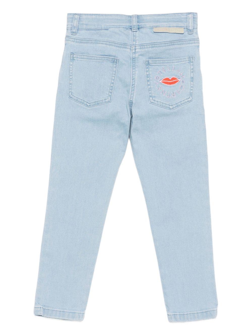 Jeans per bambina Stella McCartney Kids in denim con ricamo sulla tasca posteriore TX6E60 Z0153 606 STELLA McCARTNEY KIDS 