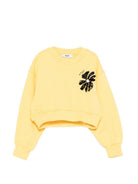 Felpa per bambina MSGM Kids gialla con applicazione logo S6MSJGSW079 MS009 MSGM KIDS 