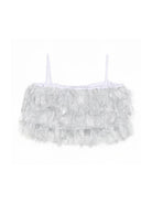 Top per bambina A'lapage bianco con dettaglio frange 25SAGTOP00090 BIANCO A'LAPAGE KIDS 