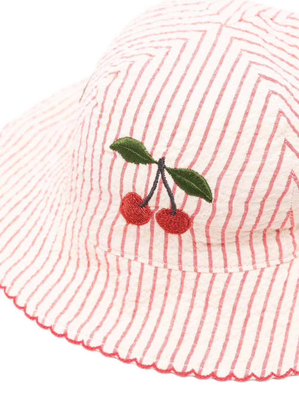 Cappello seersucker per neonata Konges Slojd beige con motivo a righe KS105348 AMOUR STRIPE KONGES SLOJD 