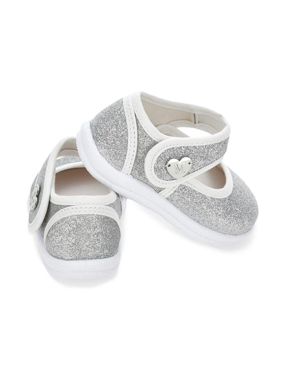Ballerine per bambina Monnalisa argentate con dettaglio cuore 83G005 7714 G075 MONNALISA 
