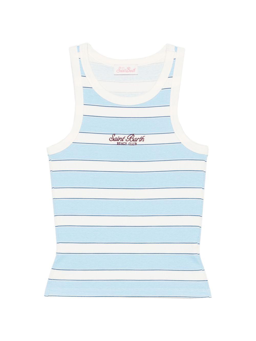 Canotta da donna MC2 Saint Barth azzurra con motivo a righe AAD001 02676L MC2 ST. BARTH 