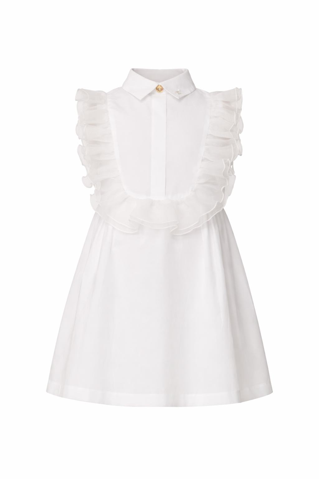Abito per neonata Elisabetta Franchi La Mia Bambina bianco con ruches decorative EGAB2310TV033 0004 ElISABETTA FRANCHI KIDS 