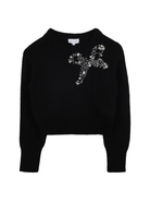 Maglione per bambina Marc Jacobs Kids nero con decorazione con perline W60569 09B THE MARC JACOBS KIDS 