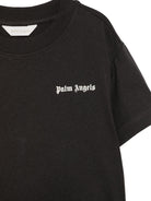 T-shirt per bambino Palm Angels Kids nera con stampa logo sul davanti F6PAJBTH026 110 PALM ANGELS KIDS 
