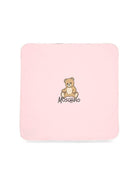 Coperta per neonata Moschino Kids rosa con dettaglio Teddy Bear MTB00FLCA40 50209 MOSCHINO KIDS 
