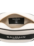 Borsa fasciatoio per neonati Balmain Kids bianca e nera con logo sul davanti BY0B68 Z0042 101NE BALMAIN KIDS 