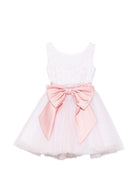 Abito per bambina Colorichiari Kids rosa con applicazioni floreali in vita FB108523 1807 1084 COLORICHIARI KIDS 