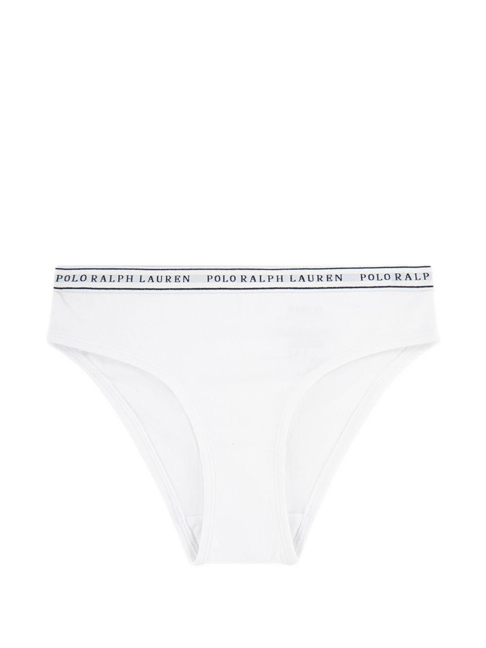 Set di 2 slip per bambina Polo Ralph Lauren Kids bianco e rosa con banda logo 4P5039 001 Ralph Lauren kids 