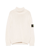 Maglione per bambino Stone Island Junior bianco con collo alto K2S165100018S01A2 V0099 STONE ISLAND JUNIOR 