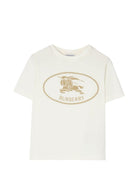 T-shirt per bambini Burberry Kids bianca con motivo Equestrian Knight 8125836 A2014 BURBERRY KIDS 