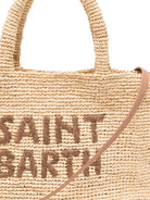 Borsa in rafia MC2 Saint Barth beige con logo ricamato RAFB002 02602L MC2 ST. BARTH KIDS 