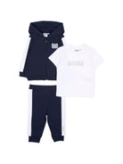 Tuta sportiva per neonato BOSS Kids blu con dettaglio a righe J53051 849 BOSS KIDS 