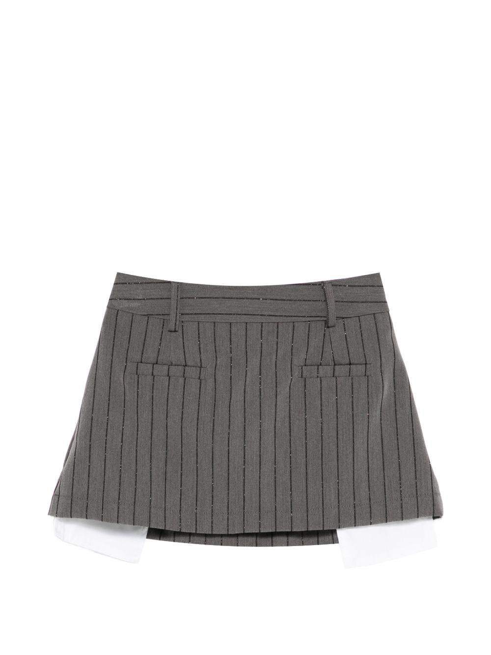 Gonna per bambina John Richmond Junior grigia con dettagli decorativi RGP26043MG GREY PINSTRIPE JOHN RICHMOND JUNIOR 