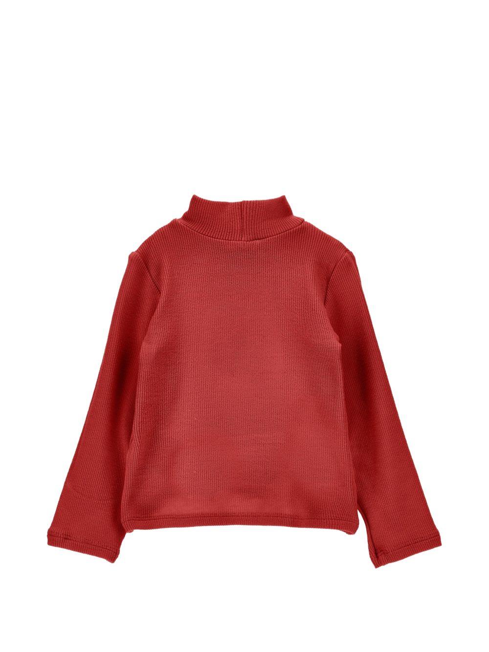 Maglione per neonata Monnalisa Kids rosso con pettorina con ruches 37H617 8212 0043 MONNALISA KIDS 