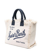 Borsa Vanity MC2 Saint Barth beige con logo a contrasto sul davanti VANI001 02564L MC2 ST. BARTH KIDS 