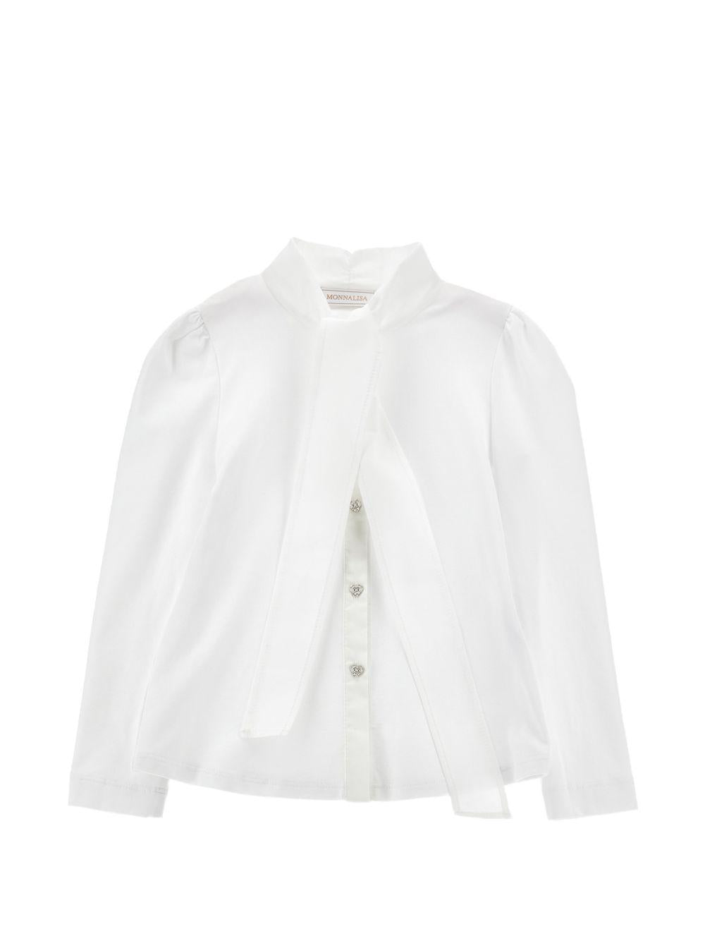 Camicia per bambina Monnalisa Kids bianca con colletto con fiocco 18HOCA 8201 0099 MONNALISA KIDS 
