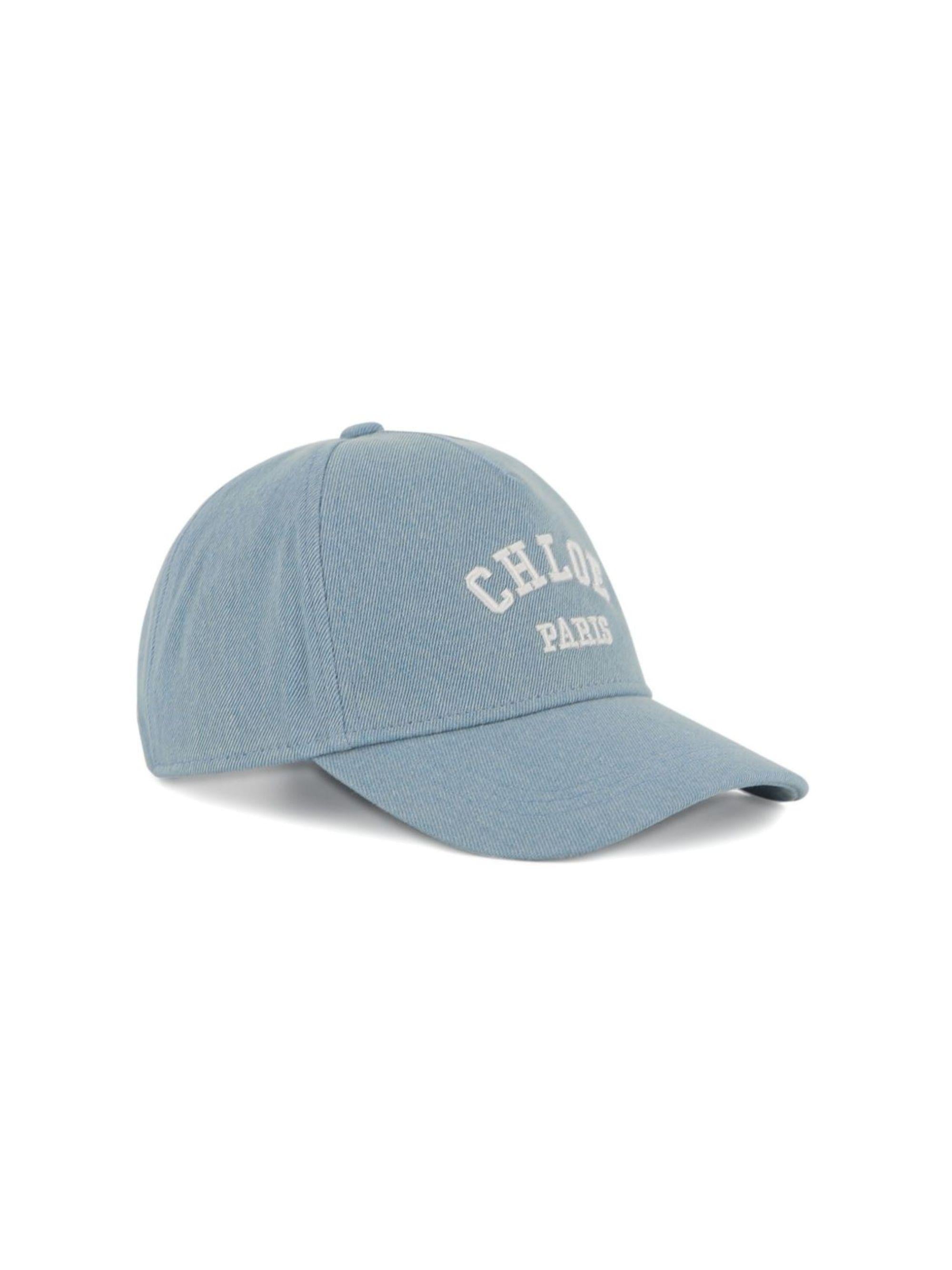 Cappello per bambina Chloé Kids in denim con ricamo logo C20869 Z10 CHLOE' KIDS 