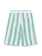 Shorts per bambino Fendi Kids bianco a righe verticali verdi JMF516 AS67 F1R0V FENDI KIDS 