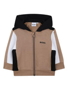 Felpa per neonato BOSS Kids marrone con design color-block J52447 269 BOSS KIDS 