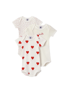 Body per neonati Petit Bateau bianco con fantasia a cuori A00BB 00 PETIT BATEAU 