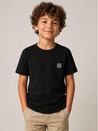 T-shirt per bambino Stone Island Kids nera con dettaglio logo L2S162100003S0047 V0029 STONE ISLAND KIDS 