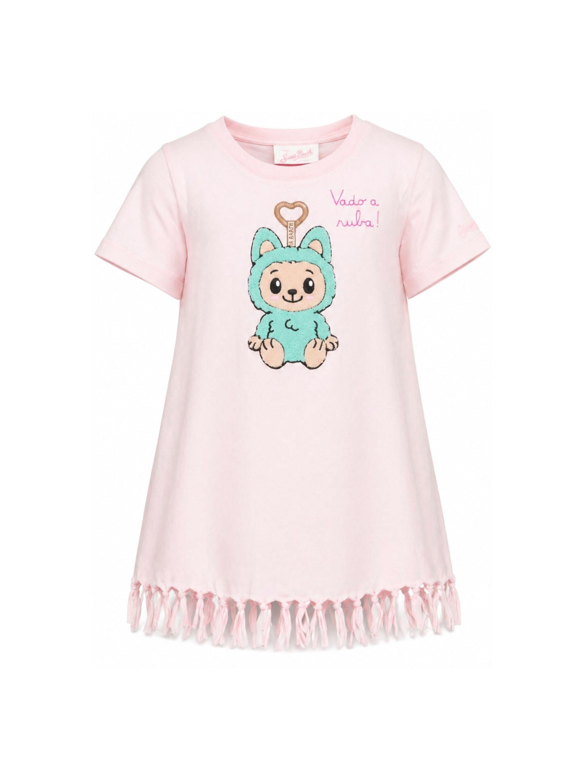 T-shirt per bambina MC2 Saint Barth Kids rosa con stampa grafica ABY0001 00960L MC2 ST. BARTH KIDS 