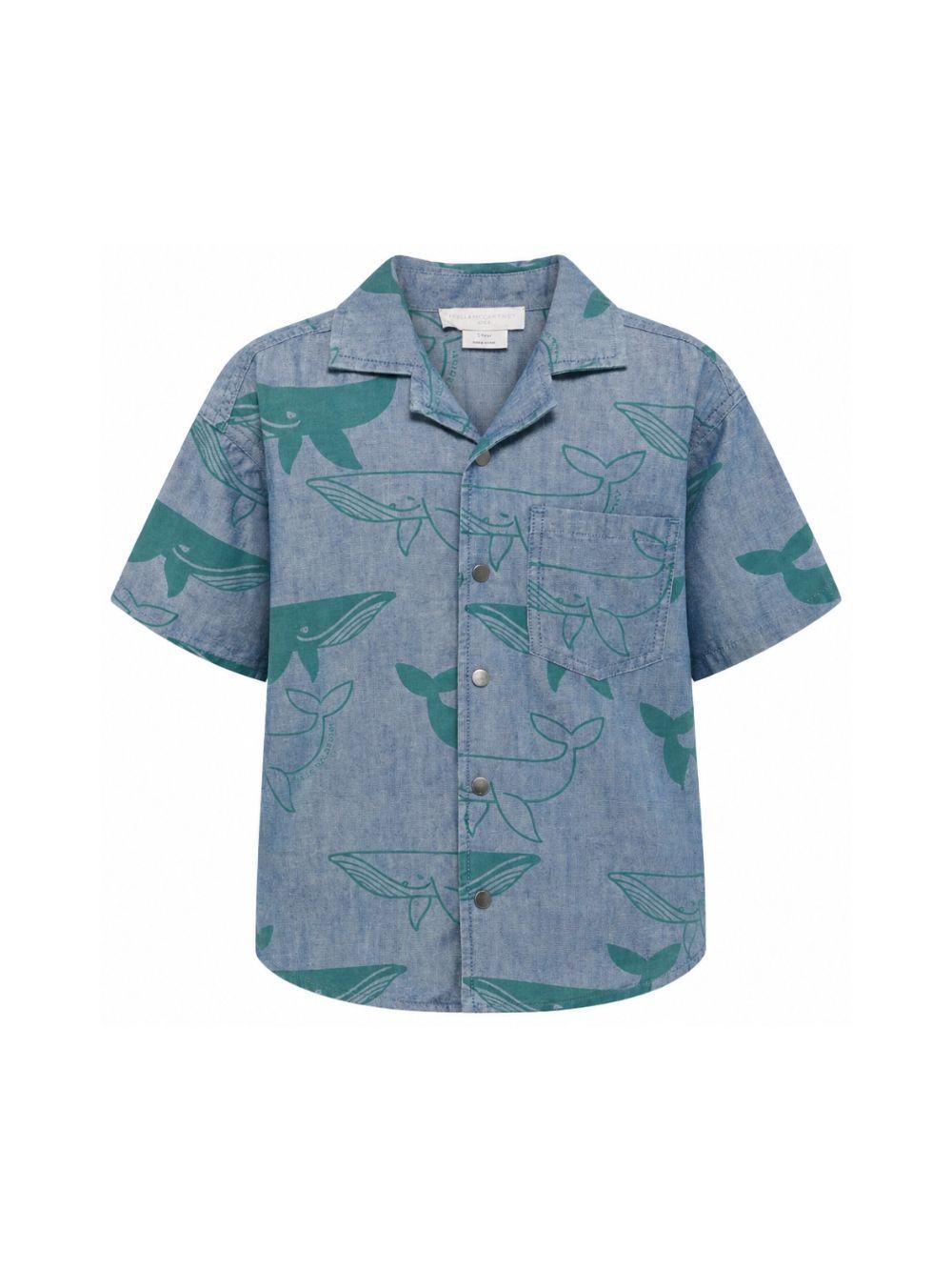 Camicia per bambino Stella McCartney Kids in denim con stampa all-over TY5P11 Z3546 606MC STELLA McCARTNEY KIDS 