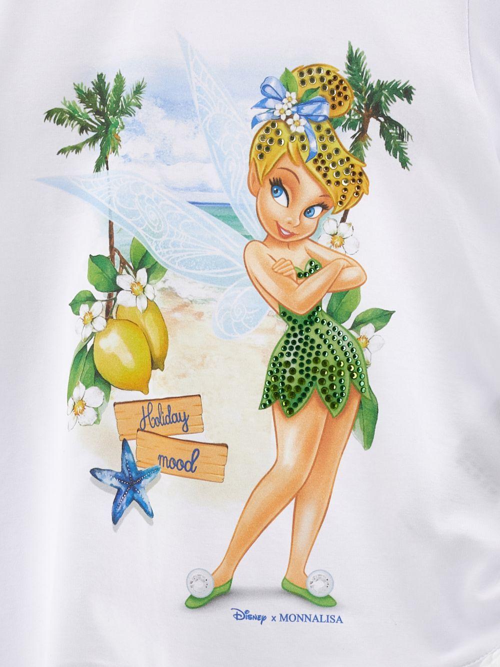 Set t-shirt e pantaloni per bambina Monnalisa bianco con stampa 19G506 7032 9914 MONNALISA KIDS 