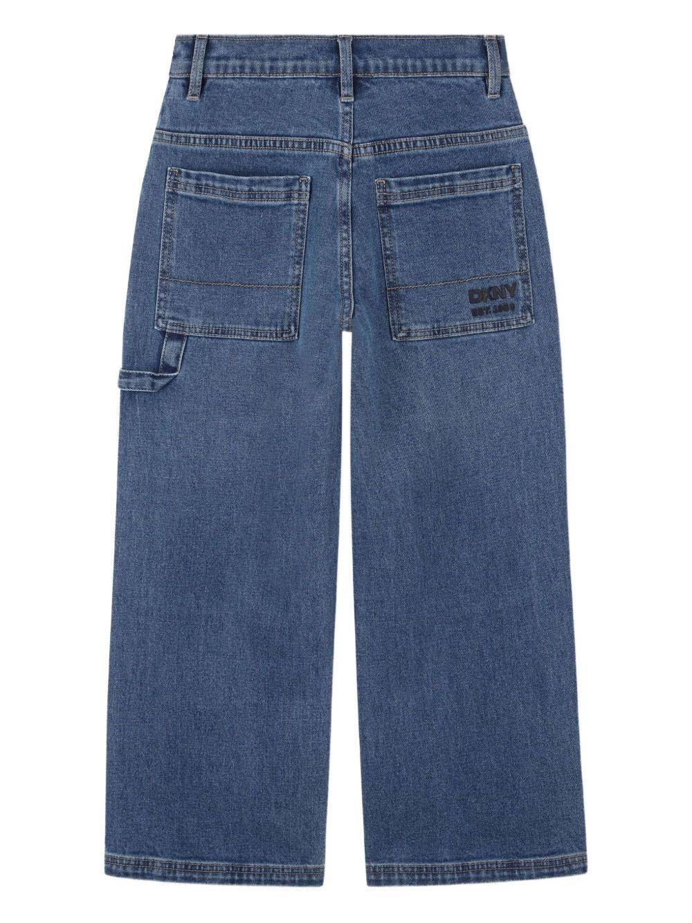 Jeans per bambina DKNY Kids denim con logo ricamato sulla tasca posteriore D62422 Z2A DKNY 