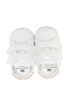 Scarpine primi passi per neonata Elisabetta Franchi La Mia Bambina bianche con logo ricamato F0A9E04631731 B093 ElISABETTA FRANCHI KIDS 