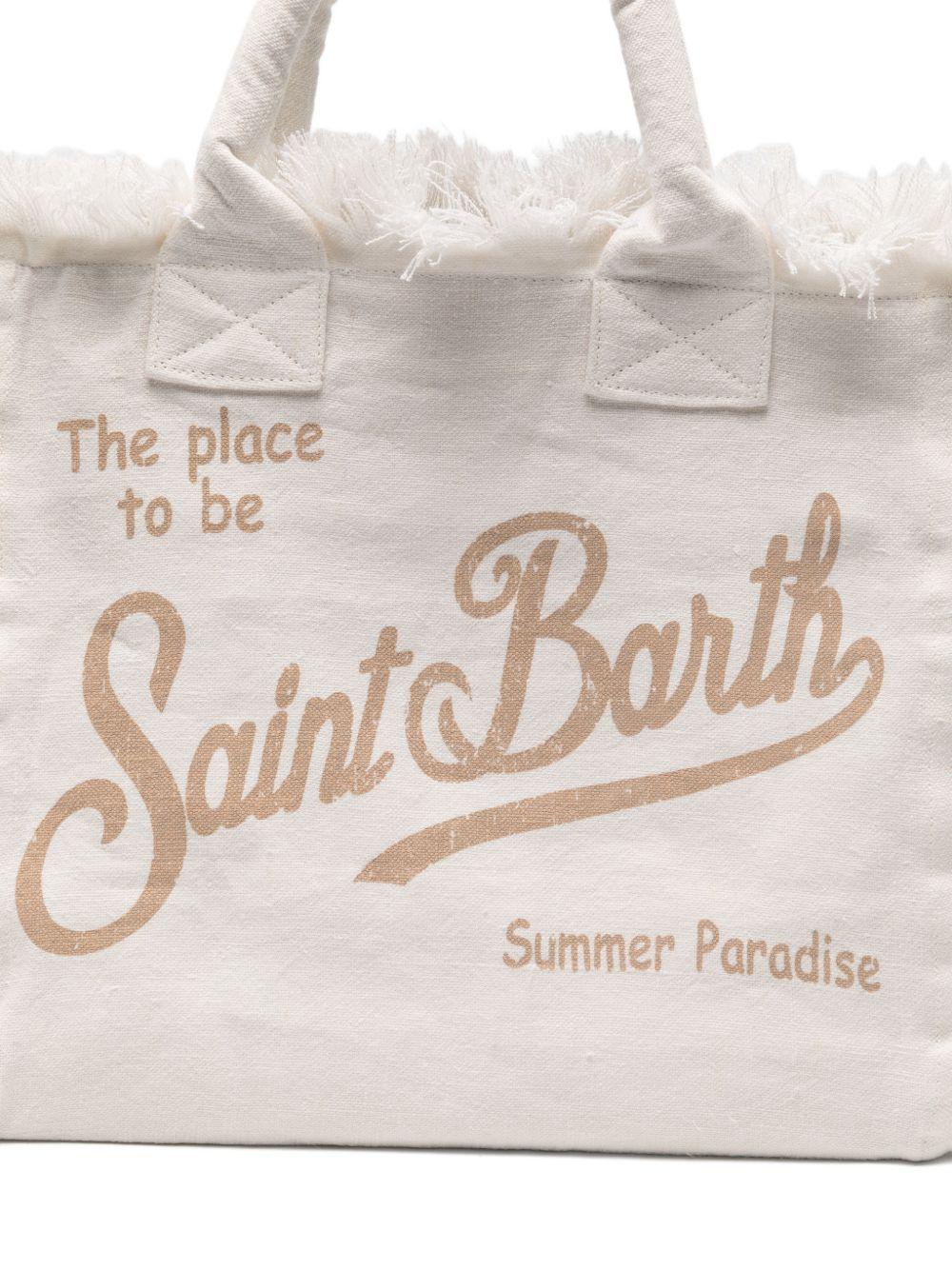 Borsa Vanity MC2 Saint Barth bianca con dettagli sfrangiati VANI022 09067L MC2 ST. BARTH KIDS 