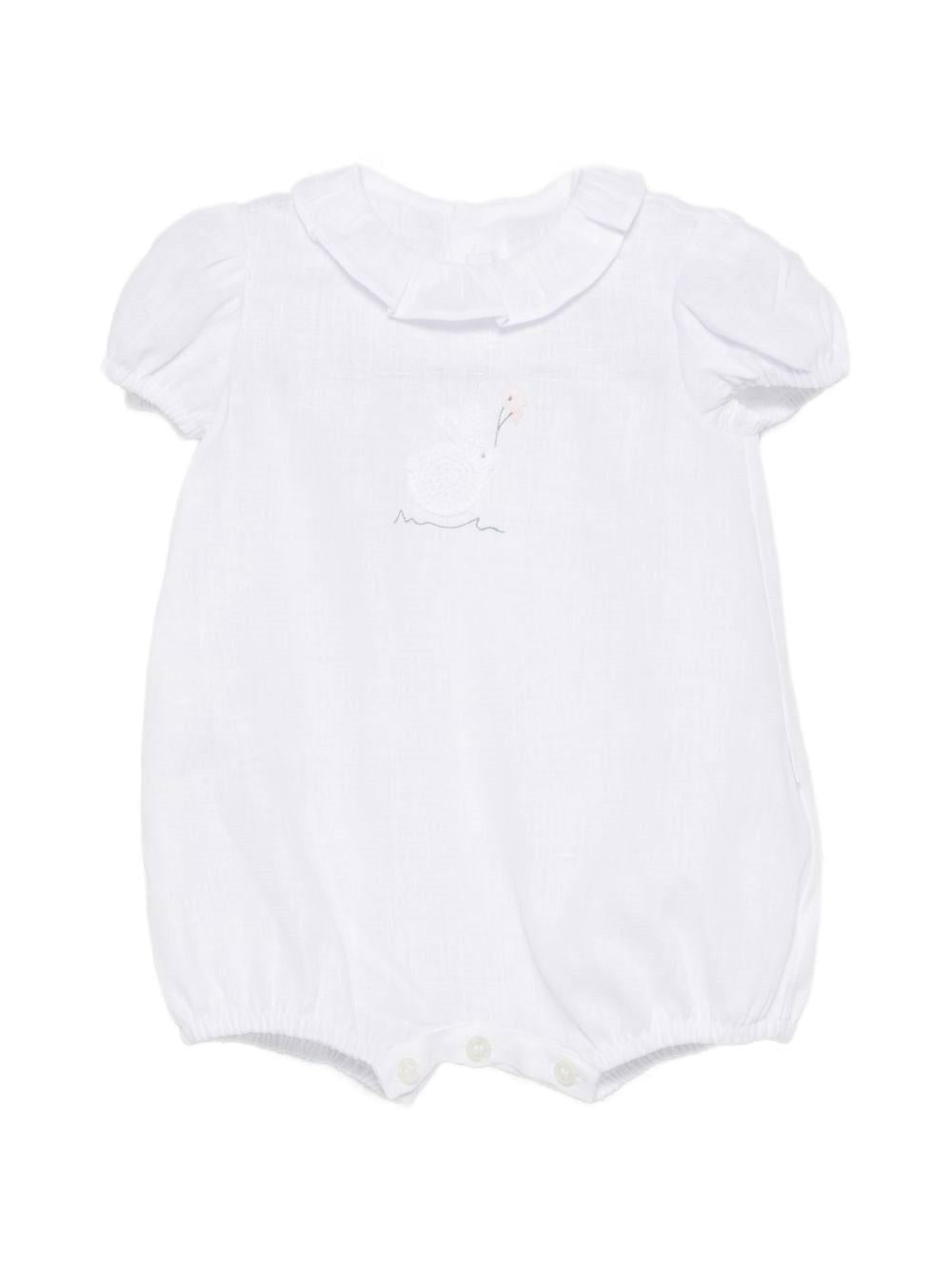 Tutina per neonati Il Gufo bianca con colletto a balze P26GPQ0005L0002 010 IL GUFO 