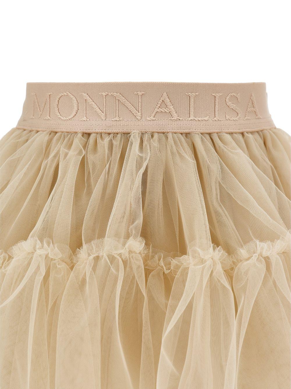 Gonna per bambina Monnalisa Kids beige con trama in tulle 17HGON T9945 0003 MONNALISA KIDS 