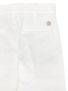 Pantaloni per bambino Roberto Cavalli Kids bianco con placca con logo CBP26002PA WHITE ROBERTO CAVALLI KIDS 
