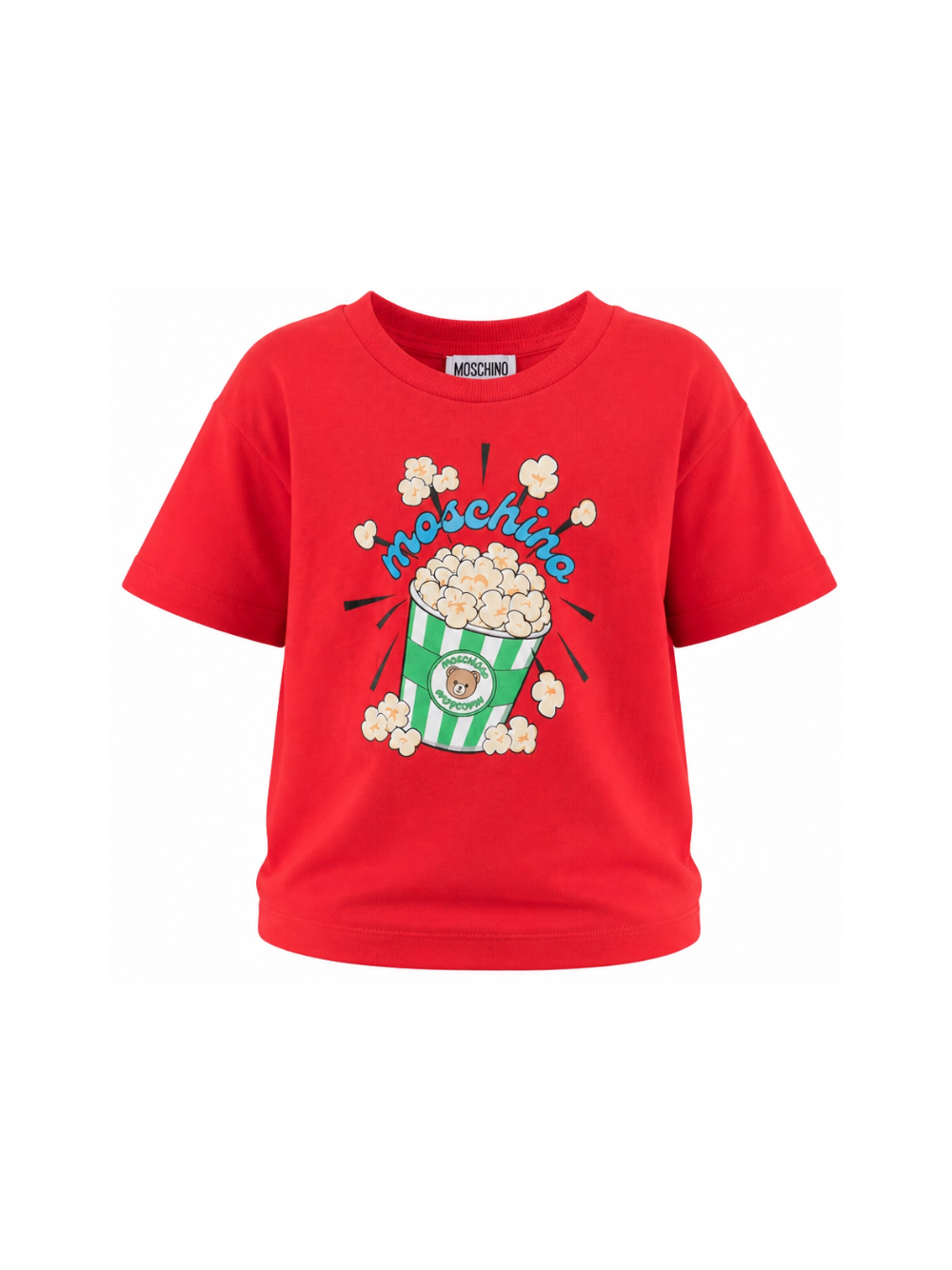 T-shirt per bambini Moschino Kids rossa con stampa grafica HRM05WLAA10 50109 MOSCHINO KIDS 