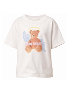 T-shirt per bambina Palm Angels Kids rosa con logo sul davanti PGAA002S26JER001 042 PALM ANGELS KIDS 