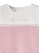 Body per neonata Paz Rodriguez rosa con bordo in pizzo 022-123257 37 PaZ RODRIGUEZ KIDS 