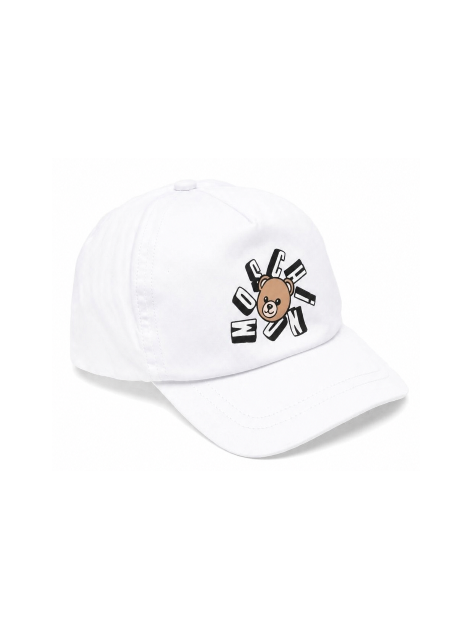 Cappello da baseball per bambini Moschino Kids bianco con logo sul davanti HVX01NLOA00 10101 MOSCHINO KIDS 