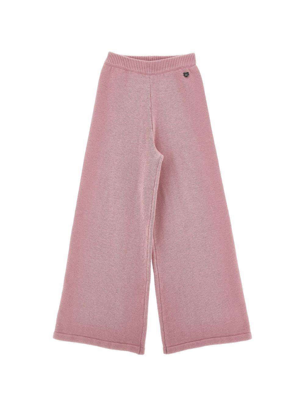 Pantaloni per bambina Monnalisa Kids rosa con design lavorato a maglia 17H409 8060 0094 MONNALISA KIDS 