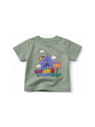 T-shirt per neonati Stella McCartney Kids verde con stampa grafica sul davanti TY8031 Z0434 754 STELLA McCARTNEY KIDS 