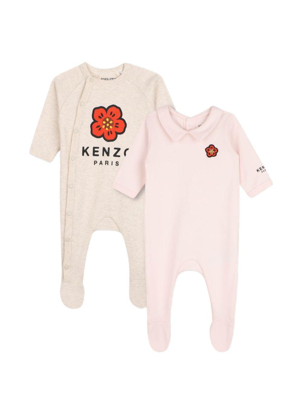 Tutine per neonata Kenzo Kids rosa con applicazioni floreali (set di due) K61614 43B KENZO KIDS 