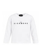 T-shirt per bambino John Richmond Junior bianca con logo sul davanti RBP26021TS WHITE JOHN RICHMOND KIDS 