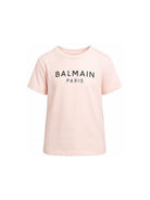 T-shirt per bambina Balmain Kids rosa con stampa logo sul davanti BZ8B61 Z3672 508NE BALMAIN KIDS 