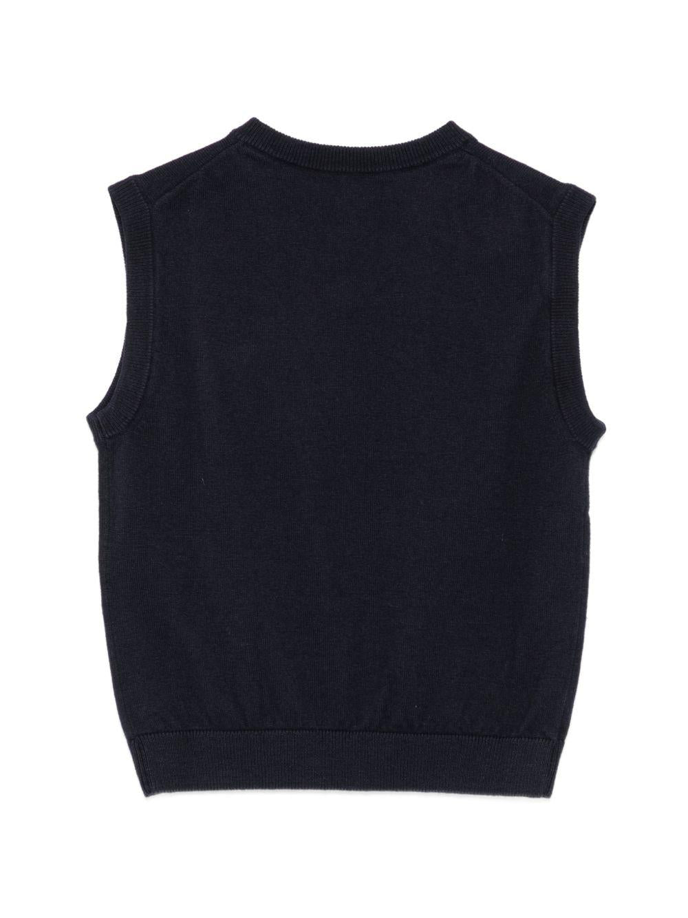 Gilet per bambino Emporio Armani Kids blu con toppa con logo EB000442 AF28773 UB118 EMPORIO ARMANI KIDS 