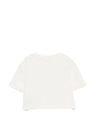 T-shirt per bambina Balmain Kids bianca con design crop BY4A01 Z3183 102BC BALMAIN KIDS 