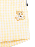 Shorts a quadretti per neonato Moschino Kids giallo con tasche posteriori MMQ00RLME05 85025 MOSCHINO KIDS 