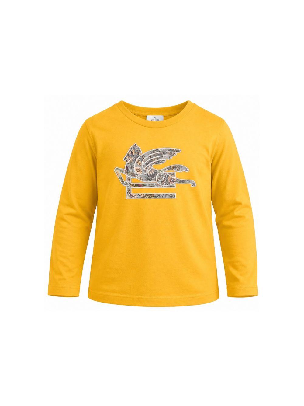 T-shirt per bambino Etro Kids gialla con dettaglio Pegaso sul davanti GZ8P40 Z3672 216 ETRO KIDS 