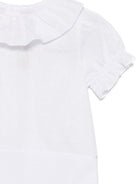 Set top e shorts per neonata La Stupenderia bianco con cinturini con bottone TBCT58 D33 LA STUPENDERIA 