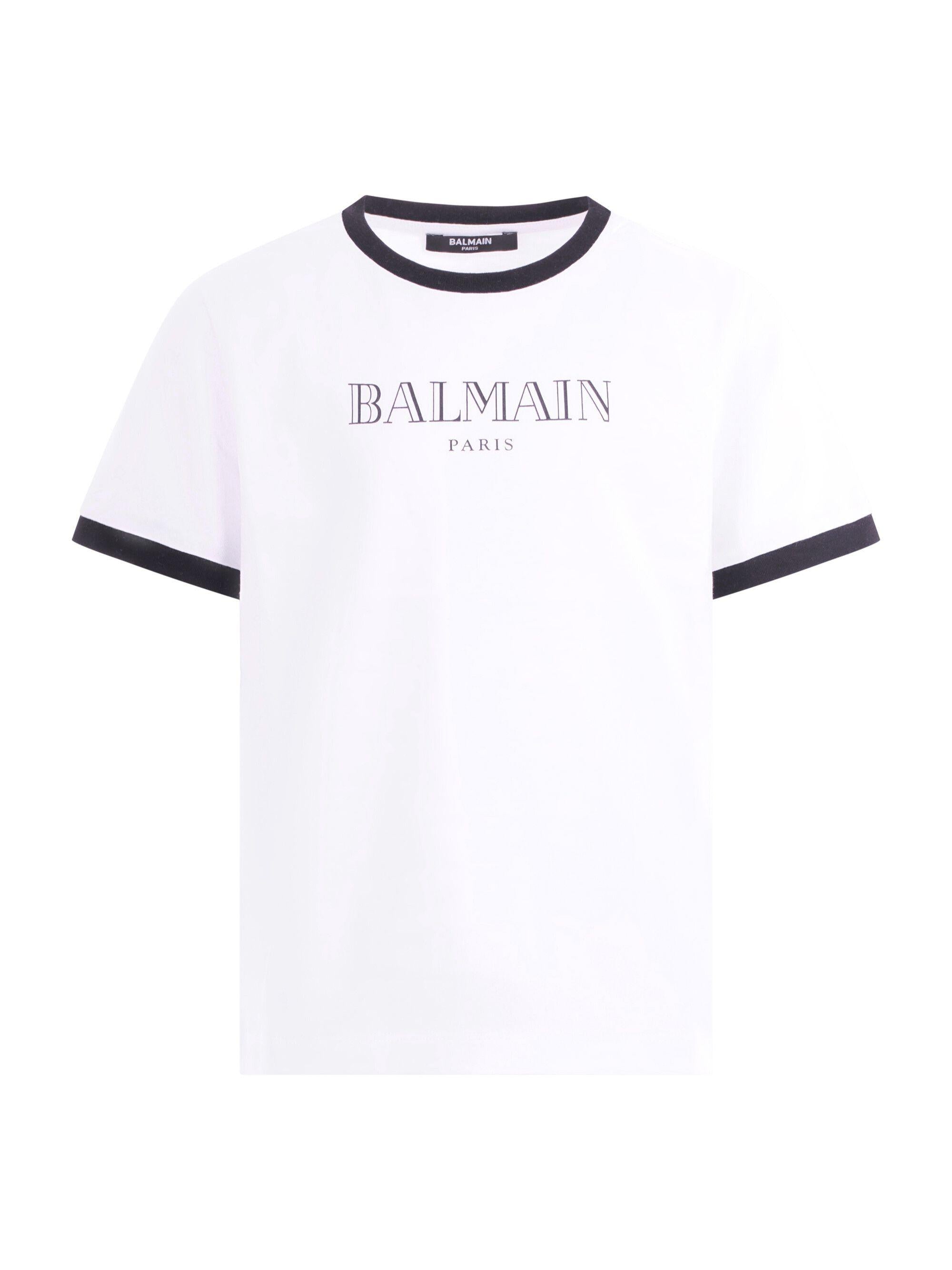 T-shirt per bambino Balmain Kids bianca con dettagli a contrasto BY8P41 Z3672 100NE BALMAIN KIDS 